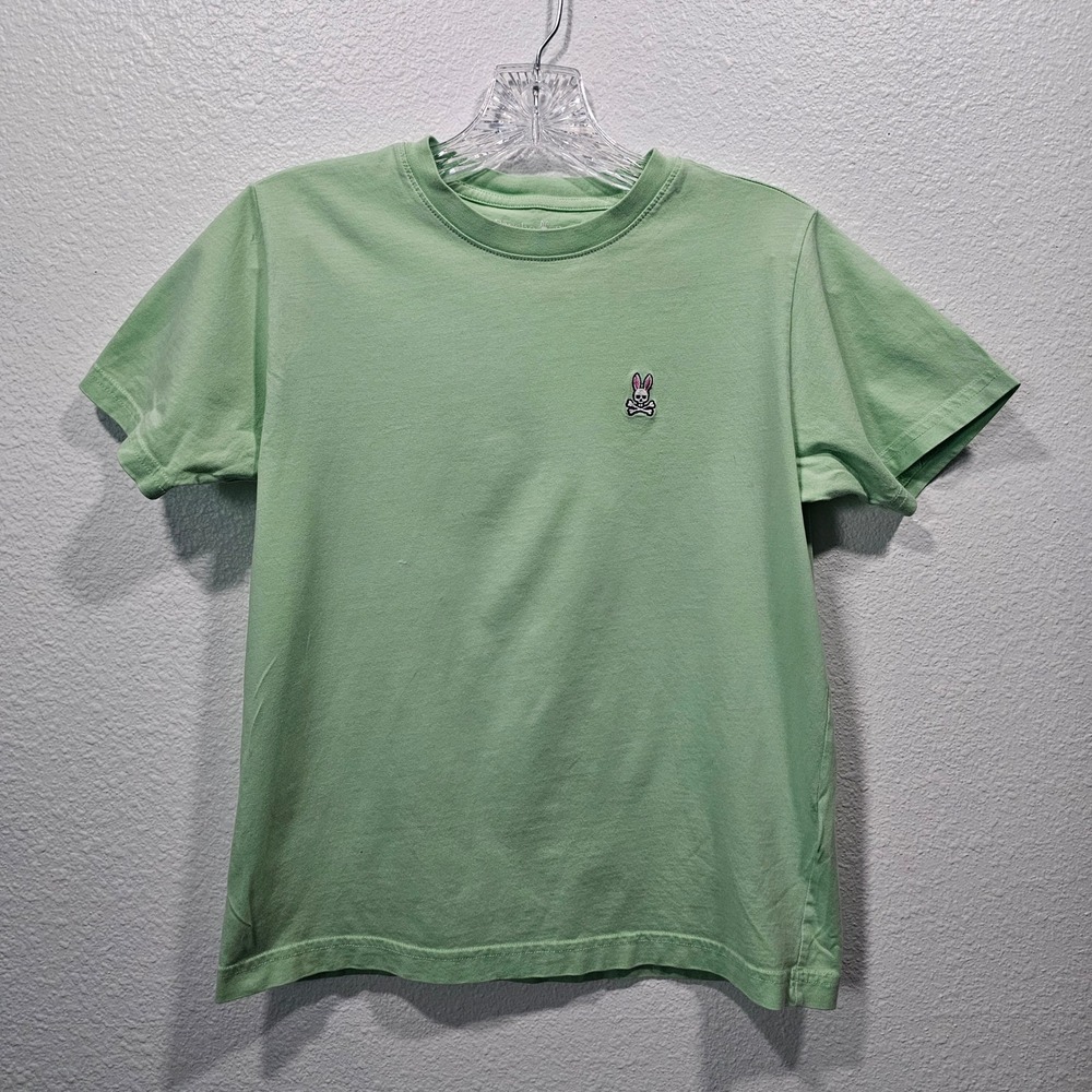 Psycho Bunny Kids Sage Green Short Sleeve Logo Tee Shirt Size L 14-16